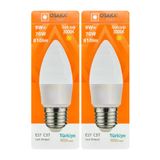 Osaka 9W (70W) Sarı Işık (3000K) E27 Duylu Led Mum Ampul, 2 Adet