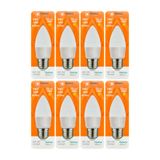 Osaka 9W (70W) Sarı Işık (3000K) E27 Duylu Led Mum Ampul, 8 Adet