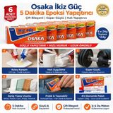 Osaka İkiz Güç 5 Dakika Epoksi Yapıştırıcı Çift Bileşenli Güçlü Hızlı Yapıştırıcı 6 Adet