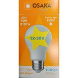 Osaka Light 12-30 Volt Arası ile Çalışır 10w 6500k Beyaz ışık Led Gemici Ampulü E27 Duylu A60 810 Lümen E Enerji Tüketimi