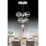 Osc Home Aydınlatma Tasarım Sarmaşık LED Avize 3 Ayrı Işık Özelliğine Sahip Krom Kasa