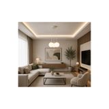 OSC HOME AYDINLATMA TASARIM SPOR 3 LÜ AVİZE BEYAZ GLOP BEYAZ CAMLI