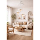 OSC HOME Japon 3 Lü Rustik Avize Beyaz