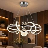 Osc Home Modern LED Avize Kumandalı 3 Renk Işık Krom Kasa