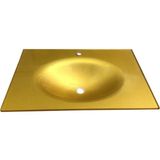 Oscar Cam Lavabo 12 mm 70 x 56 cm Altın Rengi