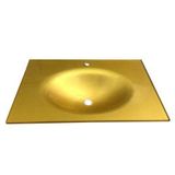 Oscar Cam Lavabo 12 mm 90 x 56 cm Altın Rengi