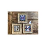 Oscar Stone Decor 20X20 Cm 3 Lü Set Çini Desenleri Elif Vav Çerçeveli Taş Tablo 3Cdd-40-245