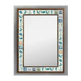 Oscar Stone Decor Ahşap Çerçeveli Mozaik (mermer) Ayna 53x73 Cm Seramik Desenli-deniz Balık Çapa