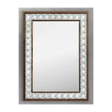 Oscar Stone Decor Ahşap Çerçeveli Mozaik Taş (mermer) Ayna 53x73 Cm Doğal Ayna Eskitme Seramik Desen AYN5070-110