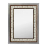 Oscar Stone Decor Ahşap Çerçeveli Mozaik Taş (mermer) Ayna 53x73 Cm Doğal Eskitme Ayna Seramik Desen AYN5070-109