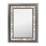 Oscar Stone Decor Ahşap Çerçeveli Mozaik Taş (mermer) Ayna 53x73 Cm Etnik Eskitme Seramik Desenli AYN5070-098