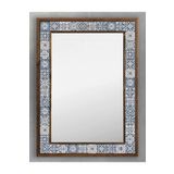 Oscar Stone Decor Ahşap Çerçeveli Mozaik Taş (mermer) Ayna 53x73 Cm Seramik Desenli