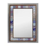 Oscar Stone Decor Ahşap Çerçeveli Taş (mermer) Ayna 53 X 73 Cm Seramik Desenli Iznik Çini AYN5070-011