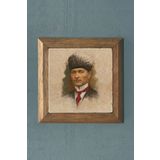 Oscar Stone Decor Ahşap Masif Çerçeveli Atatürk Doğaltaş Tablo Pano 28x28cm PRMT2020-921