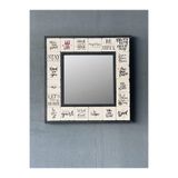 Oscar Stone Decor AYN-037 Ahşap 33x33 cm Çerçeveli Mozaik Doğaltaş Ayna
