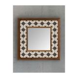 Oscar Stone Decor AYN-045 Ahşap 33x33 cm Çerçeveli Mozaik Doğaltaş Ayna