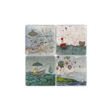 Oscar Stone Decor BA067 Sealife Taş Bardak Altlığı