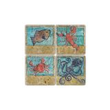 Oscar Stone Decor BA290 Mosaic Animal Taş Bardak Altlığı