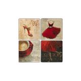 Oscar Stone Decor BA320 Red Woman Taş Bardak Altlığı