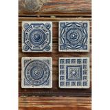 Oscar Stone Decor Baskılı Doğaltaş Bardak Altlığı 4'Lü Set 4Dsn-067