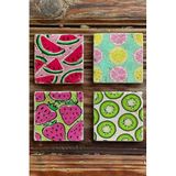 Oscar Stone Decor Baskılı Doğaltaş Bardak Altlığı 4'Lü Set Desen Tile 4Dsn-160