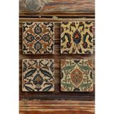 Oscar Stone Decor Baskılı Doğaltaş Bardak Altlığı 4'Lü Set Desen Tile 4Dsn-163