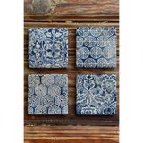 Oscar Stone Decor Baskılı Doğaltaş Bardak Altlığı 4'Lü Set Desen Tile 4Dsn-325