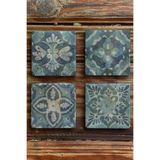 Oscar Stone Decor Baskılı Doğaltaş Bardak Altlığı 4'Lü Set Desen Tile 4Dsn-326