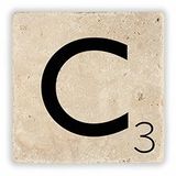 Oscar Stone Decor C3 Harfi Doğaltaş Bardak Altlığı