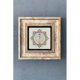 Oscar Stone Decor Çakra Renkler Çerçeveli Taş Tablo 20X20 Cm-Wall Decor Cdd-40-1191