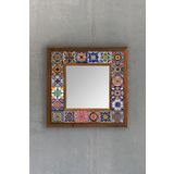 Oscar Stone Decor Çerçeveli Mozaik Doğaltaş Ayna 33 cm X 33 cm AYN-028