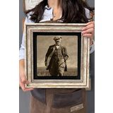 Oscar Stone Decor Çerçeveli Tablo Taş Duvar Dekoru 30 X 30 Cm Buğday Tarlasında Atatürk