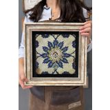 Oscar Stone Decor Çerçeveli Tablo Taş Duvar Dekoru 30 X 30 Cm Eskitme Çini Seramik Tablo