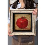 Oscar Stone Decor Çerçeveli Tablo Taş Duvar Dekoru 30 X 30 Cm Kırmızı Nar