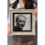 Oscar Stone Decor Çerçeveli Tablo Taş Duvar Dekoru 30 X 30 Cm Mustafa Kemal Atatürk CDD3030-905