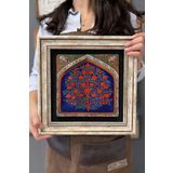 Oscar Stone Decor Çerçeveli Tablo Taş Duvar Dekoru 30 X 30 Cm Nar Ağacı Bereket Simgesi CDD3030-1051