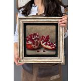 Oscar Stone Decor Çerçeveli Tablo Taş Duvar Dekoru 30 X 30 Cm Nar Çizim Tablo CDD3030-476