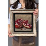 Oscar Stone Decor Çerçeveli Tablo Taş Duvar Dekoru 30 X 30 Cm Nar Çizim Tablo