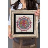 Oscar Stone Decor Çerçeveli Tablo Taş Duvar Dekoru 30 X 30 Cm Renkli Mandala Tablosu CDD3030-1277
