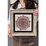Oscar Stone Decor Çerçeveli Tablo Taş Duvar Dekoru 30 X 30 Cm Renkli Mandala Tablosu