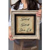 Oscar Stone Decor Çerçeveli Tablo Taş Duvar Dekoru 30 X 30 Cm Sabret Şükret Dua Et CDD3030-1061