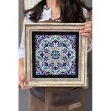 Oscar Stone Decor Çerçeveli Tablo Taş Duvar Dekoru 30 X 30 Cm Seramik Çini Çizimi CDD3030-186