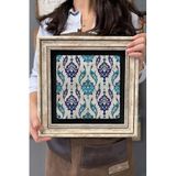Oscar Stone Decor Çerçeveli Tablo Taş Duvar Dekoru 30 X 30 Cm Seramik Çini Çizimi CDD3030-197
