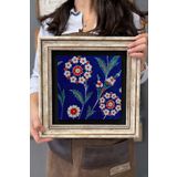 Oscar Stone Decor Çerçeveli Tablo Taş Duvar Dekoru 30 X 30 Cm Seramik Çini Desenli CDD3030-199
