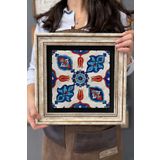 Oscar Stone Decor Çerçeveli Tablo Taş Duvar Dekoru 30 X 30 Cm Seramik Çini Tasarımlı CDD3030-213