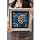 Oscar Stone Decor Çerçeveli Tablo Taş Duvar Dekoru 30 X 30 Cm Seramik Çini Tasarımlı Porselen Desen CDD3030-235