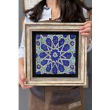 Oscar Stone Decor Çerçeveli Tablo Taş Duvar Dekoru 30 X 30 Cm Seramik Çini Tasarımlı