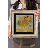 Oscar Stone Decor Çerçeveli Tablo Taş Duvar Dekoru 30 X 30 Cm Van Gogh Saksıda Ay Çiçekleri CDD3030-1530