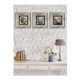 Oscar Stone Decor Çerçeveli Taş Baskılı Duvar Tablosu Seti ( 20 X 20 Cm) 3 Lü Set - 3CDD-40-094