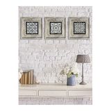 Oscar Stone Decor Çerçeveli Taş Baskılı Duvar Tablosu Seti (20 X 20 Cm) 3 Lü Set -Oscar Stone Decor 3Cdd-40-058